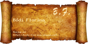 Bódi Florina névjegykártya